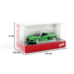 Herpa 028691-002 1/87 Ölçek Audi R8 V10 Spyder, Yeşil, Sergilemeye Hazır Model Araç