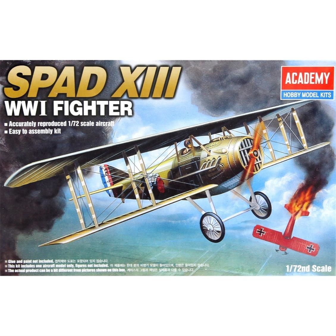 Academy 12446 1/72 WWI Spad XIII Savaş Uçağı Demonte Plastik Maketi