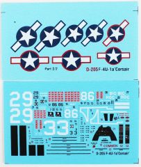 Mistercraft D205 1/72 F-4U-1A Corsair Savaş Uçağı Demonte Plastik Maketi