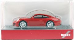 Herpa 028639-002 1/87 Ölçek Porsche 911 Carrera4S, Kırmızı,Sergilemeye Hazır Model Araç