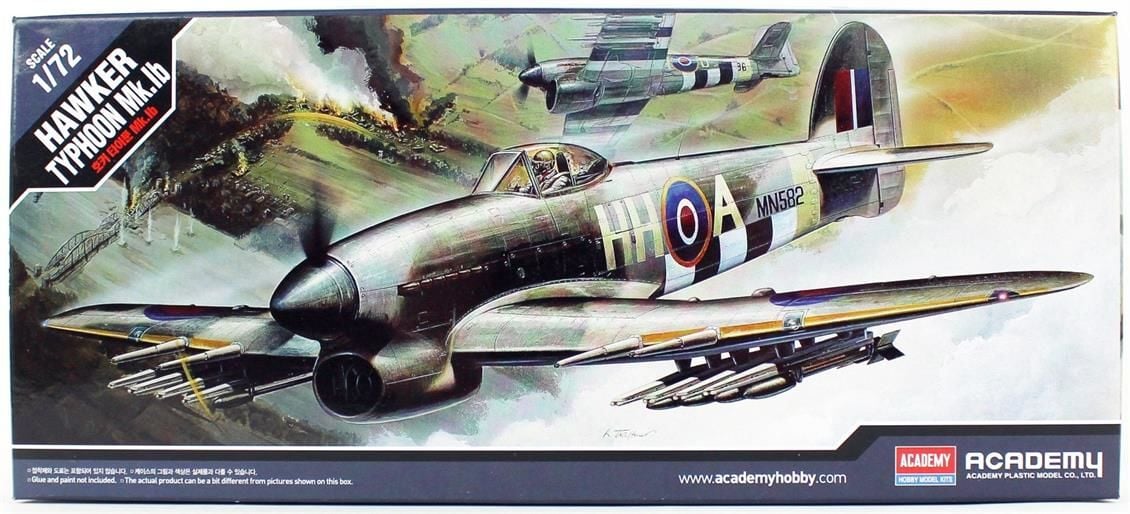 Academy 12462 1/72 Hawker Typhoon IB Savaş Uçağı Demonte Plastik Maketi