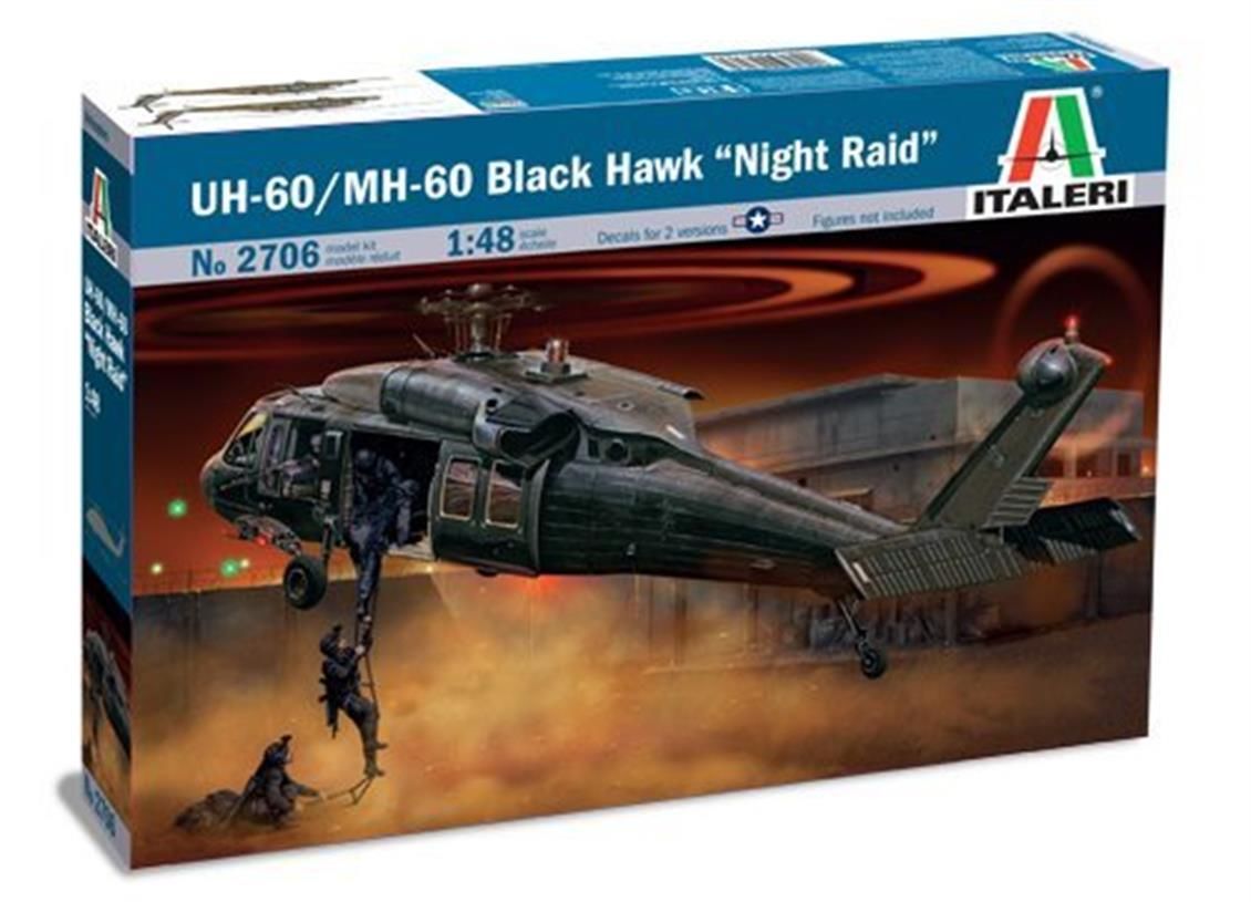 Italeri 2706S 1/48 UH-60/MH-60 Black Hawk (Night Raid) Askeri Helikopter Demonte Plastik Maketi