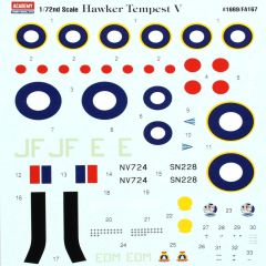 Academy 12466 1/72 Hawker Tempest V Royal Airforce AK Savaş Uçağı Demonte Plastik Maketi
