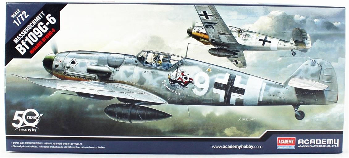 Academy 12467 1/72 Messerschmitt Bf 109 G-6 Savaş Uçağı Demonte Plastik Maketi