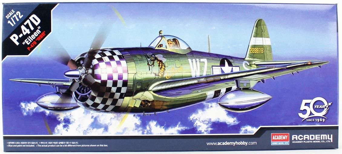 Academy 12474 1/72 P-47D Thunderbolt (Eileen) Savaş Uçağı Demonte Plastik Maketi