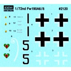 Academy 12480 1/72 Focke Wulf Fw190A 6/8 Savaş Uçağı Demonte Plastik Maketi