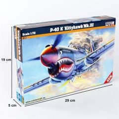 Mistercraft D220 1/72 P-40 K Kittyhawk Mk.III Savaş Uçağı Demonte Plastik Maketi