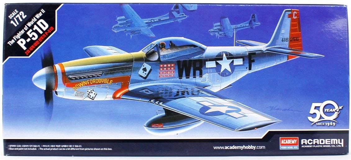 Academy 12485 1/72 P-51D Mustang Savaş Uçağı Demonte Plastik Maketi