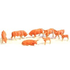 Preiser 14409 1/87 Ölçek inekler (kahverengi) figürleri - 30 ade Figürleri
