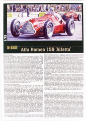 Mistercraft D222 1/24 Alfa Romeo Alfetta Yarış Arabası Demonte Plastik Maketi