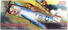 Academy 12491 1/72 P-47D Thunderbolt (Bubble Top) Savaş Uçağı Demonte Plastik Maketi