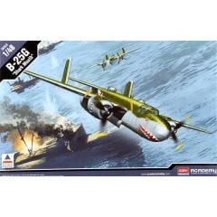Academy 12290 1/48 B-25G Shark Mouth Savaş Uçağı Demonte Plastik Maketi