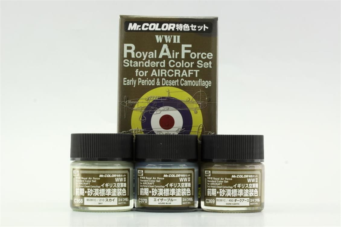 Gunze CS683 3x10 ml. Royal Air Force (WW II) Early, Mr.Color Serisi Maket Boyası Seti