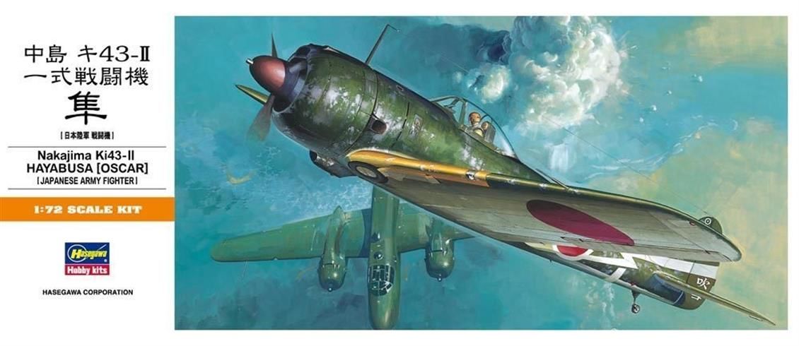 Hasegawa A1 00131 1/72 Ölçek Nakajıma Ki43-II Hayabusa (Oscar) Savaş Uçağı Plastik Model Kiti