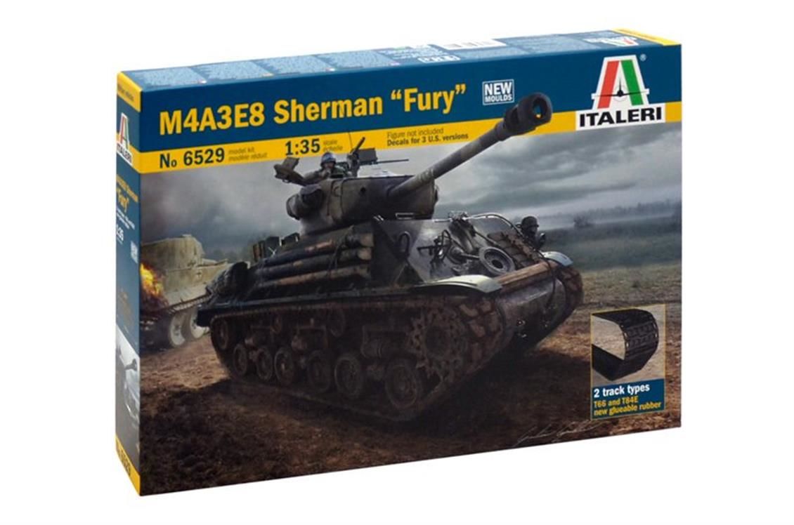 Italeri 6529S 1/35 M4A3E8 Sherman (Fury) Tank Demonte Plastik Maketi