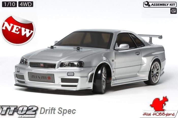 TAMİYA 1/10 Nissan Nismo R34 GT-R Z-Tune - TT02D Drift Spec.Chassis Kit (Demonte)