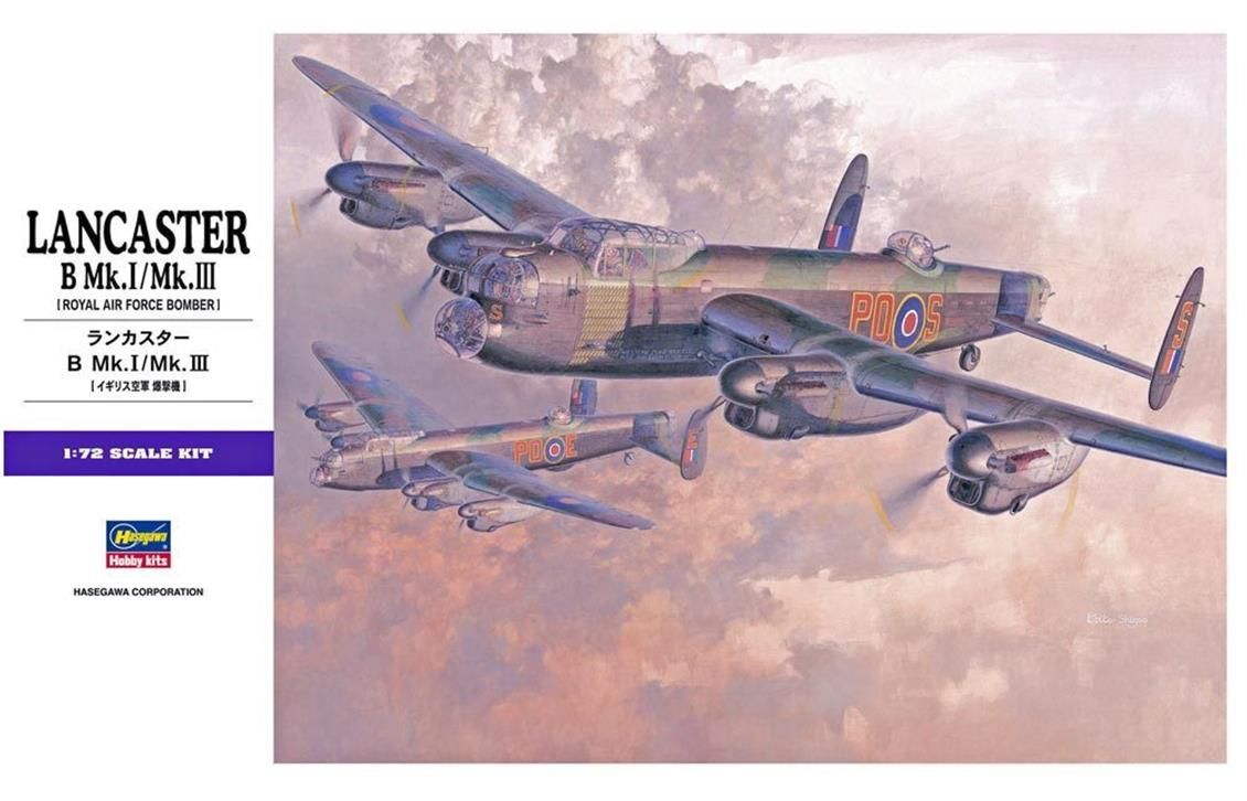 Hasegawa E23 00553 1/72 Ölçek Lancaster B. MK.I/MK.III Savaş Uçağı Plastik Model Kiti