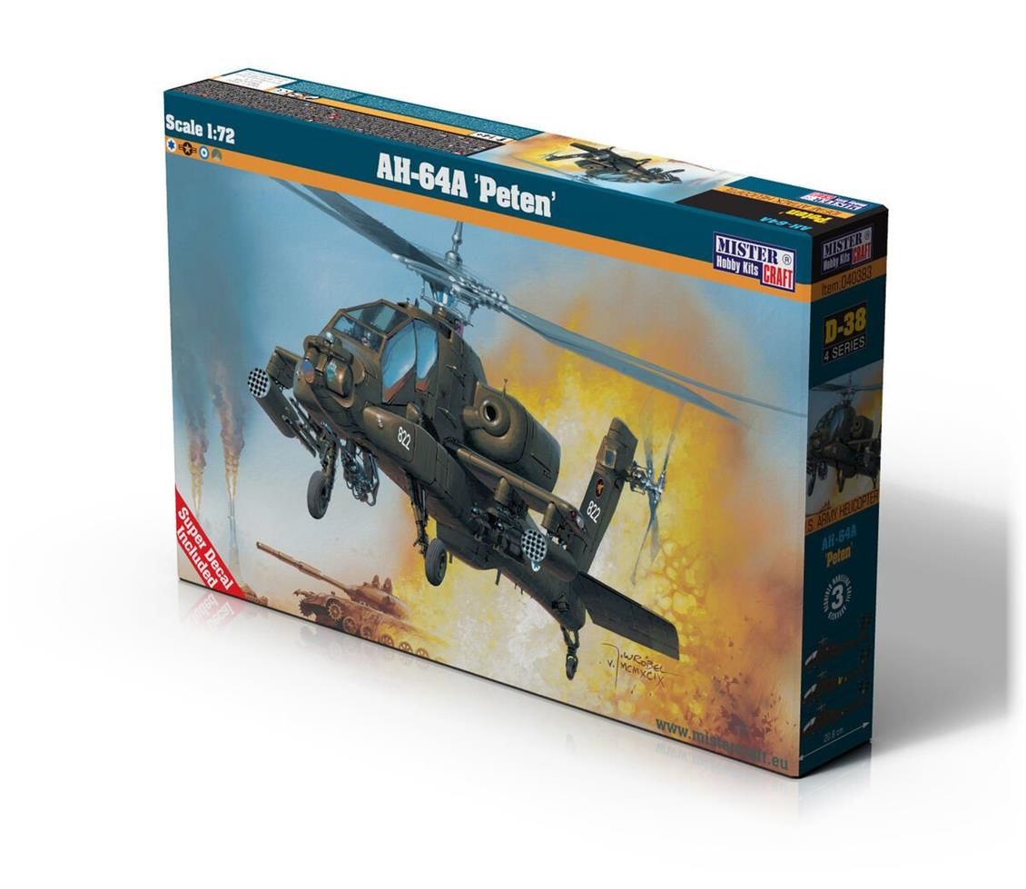 Mistercraft D038 1/72 AH-64A (Peten) Helikopter Demonte Plastik Maketi