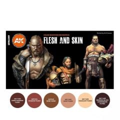 AK Interactive 11621 6x17 ml. Ten Renkleri, Figürler için, Akrilik Maket Boyası Seti