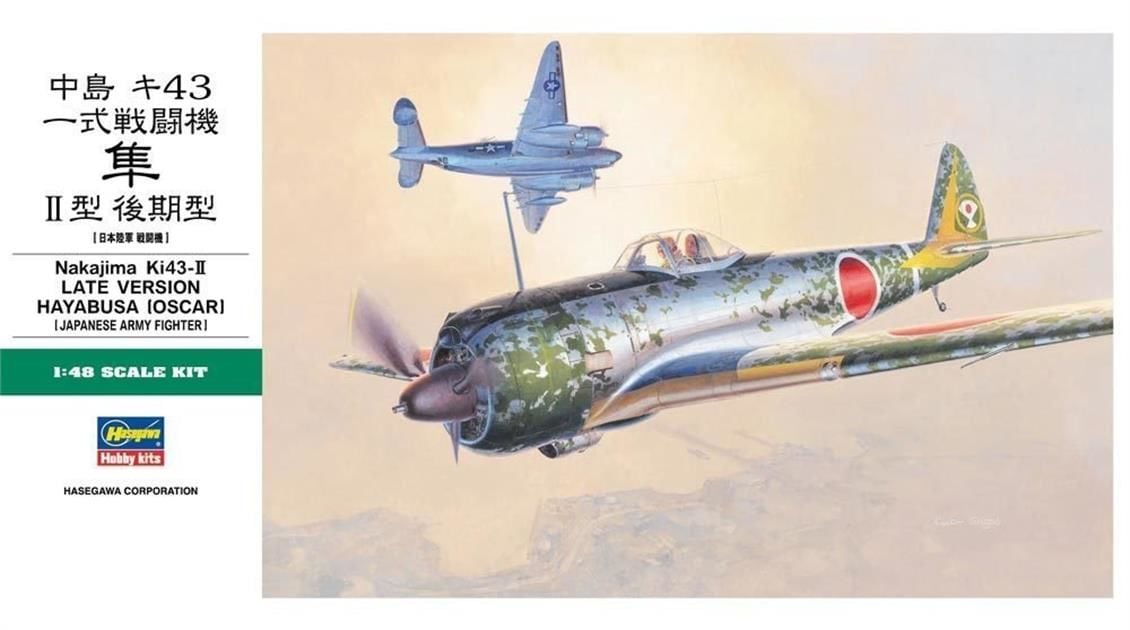 Hasegawa JT82 09082 1/48 Ölçek Nakajima Ki-43-II Late Version Hayabusa (Oscar) Savaş Uçağı Plastik Model Kiti