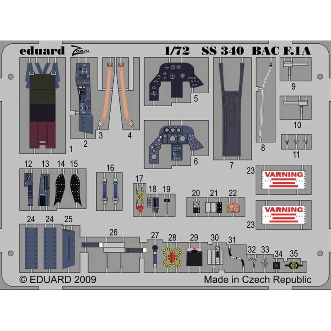 SS340 1/72BAC LIGHTNIG F.1A S.A. DETAY SETİ - TRUM