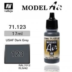 Vallejo 71123 17 ml. Dark Grey RLM42, Model Air Serisi Model Boyası