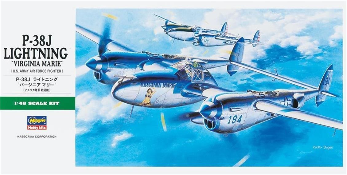 Hasegawa JT1 09101 1/48 Ölçek P-38J Lightning Savaş Uçağı Plastik Model Kiti