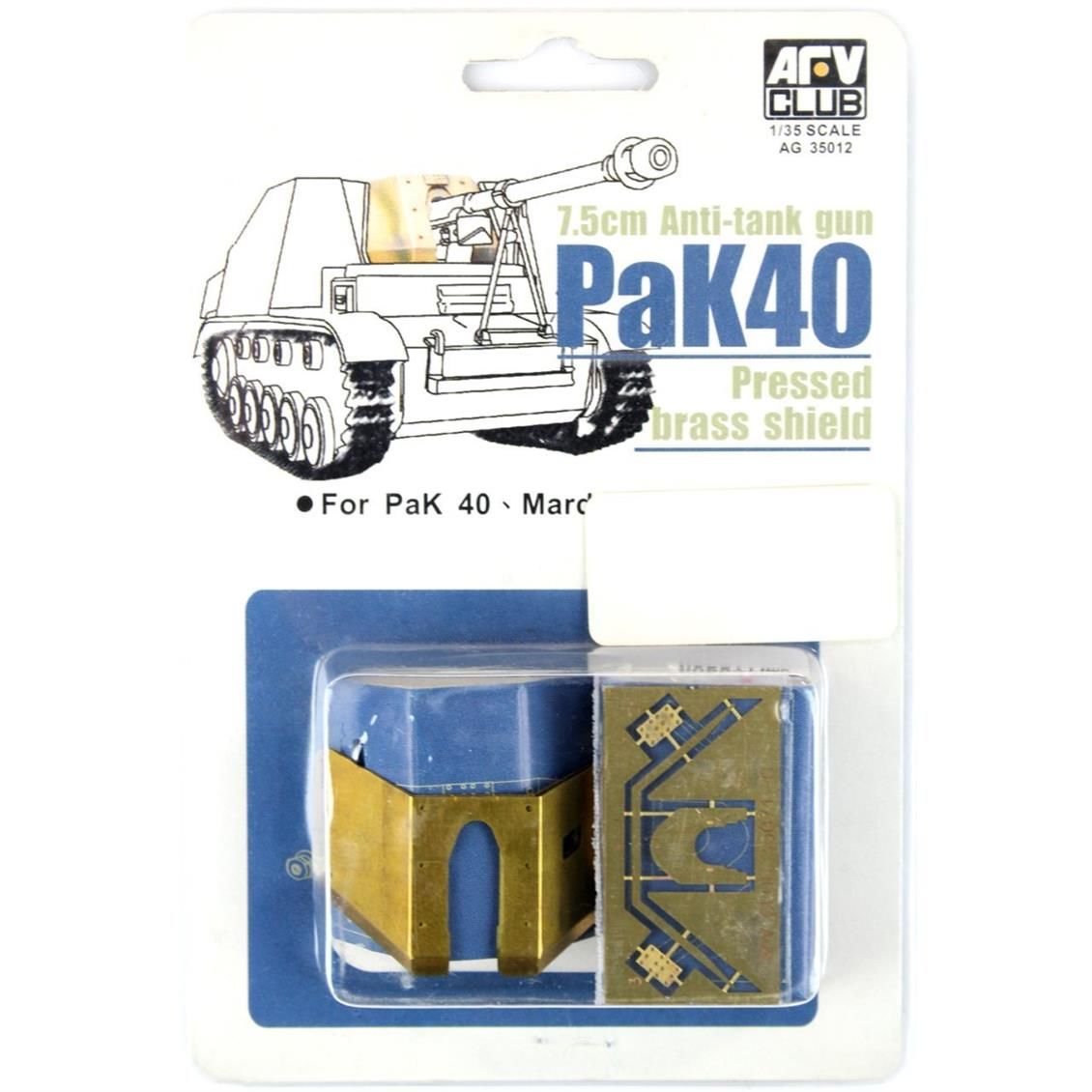 AFV Club AG35012 1/35 PAK40 İçin Namlu Kalkanı Photo Etched Detay Seti