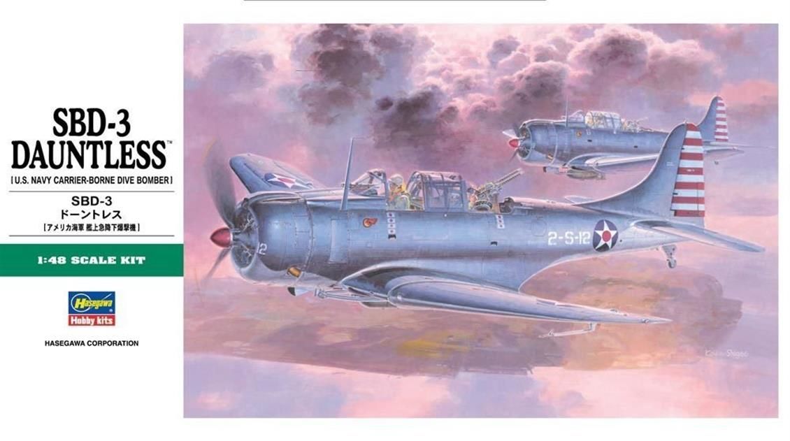 Hasegawa JT19 09119 1/48 Ölçek SBD-3 Dauntless Savaş Uçağı Plastik Model Kiti