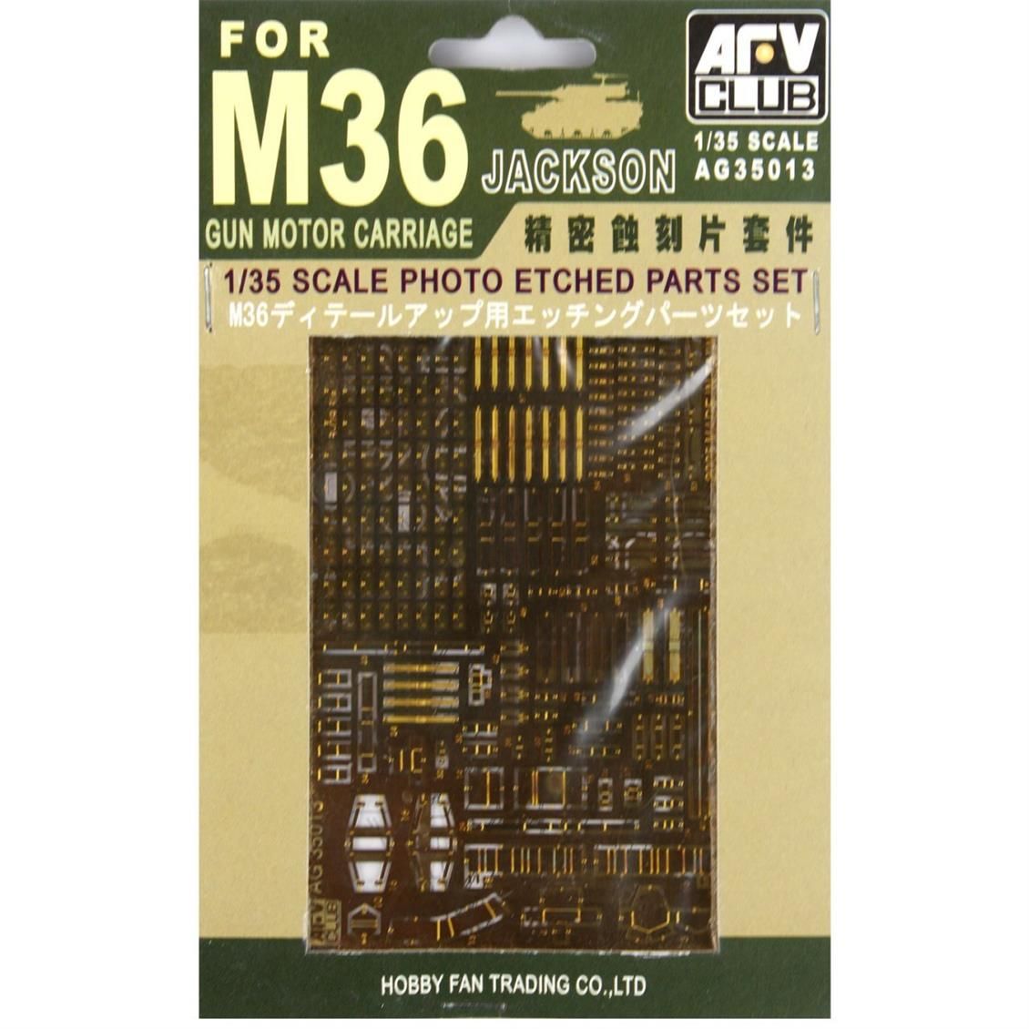 AFV Club AG35013 1/35 M36 JACKSON Tankı Photo Etched Detay Seti