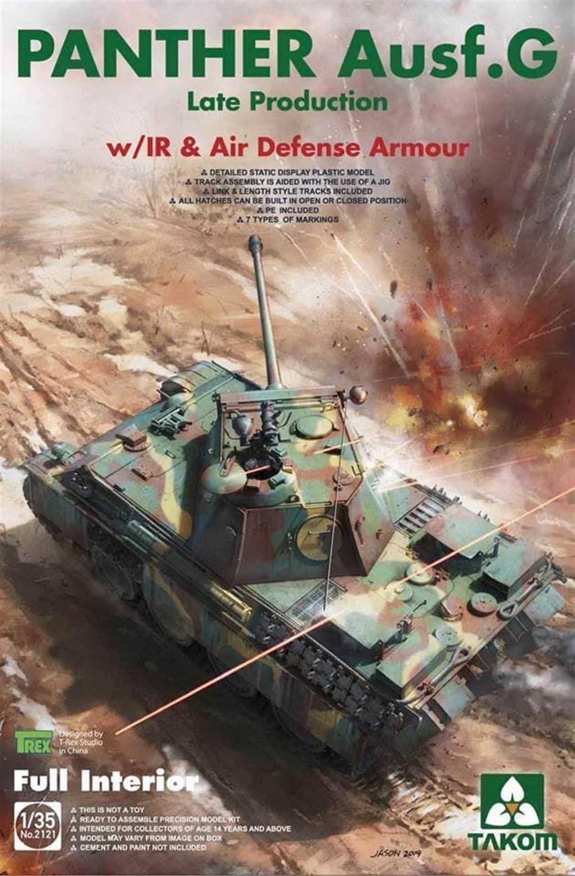 Takom 2121 1/35 WWII Panther Ausf.G Tank Maketi w/
