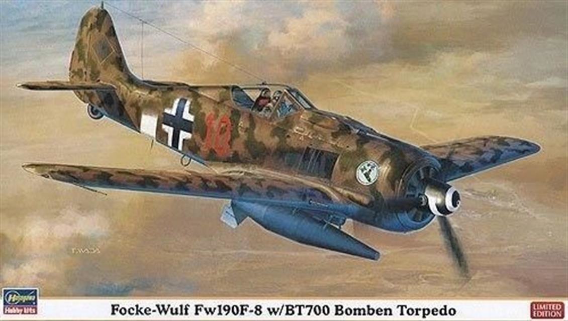 Hasegawa 9950 1/48 Ölçek Focke-Wulf FW190F-8 ve BT700 Torpido (Limited Edition) Savaş Uçağı Plastik Model Kiti