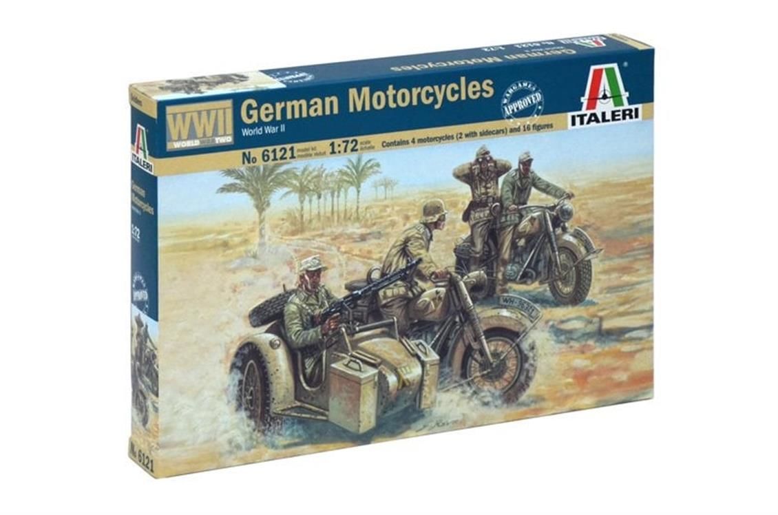 Italeri 6121S 1/72 WWII Alman Motorsikletli Askerler Demonte Plastik Maketi