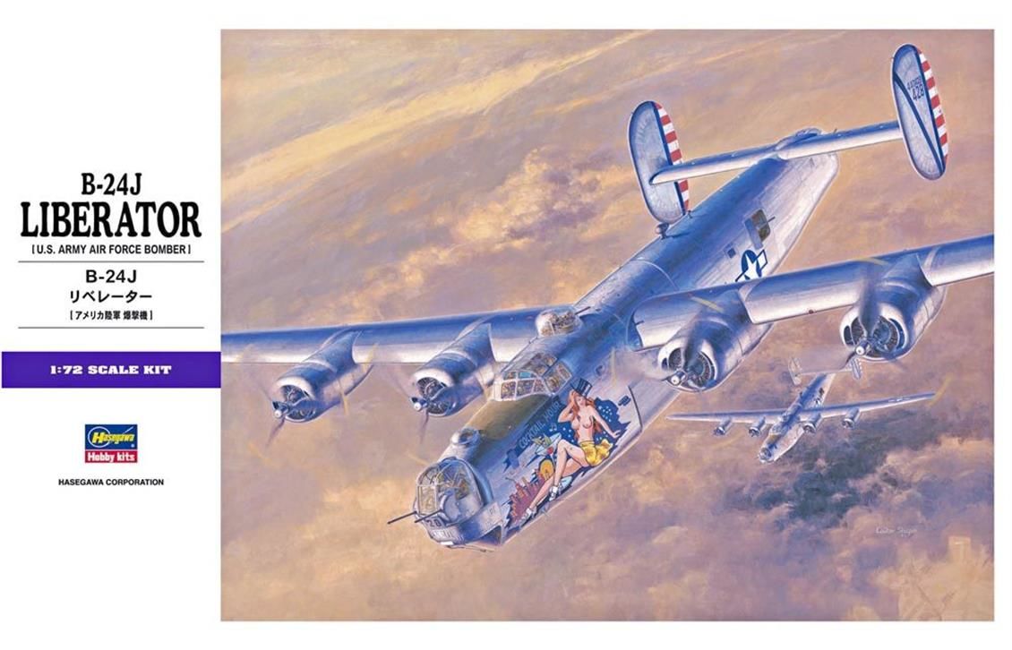 Hasegawa E29 01559 1/72 Ölçek B-24J Liberator Savaş Uçağı Plastik Model Kiti