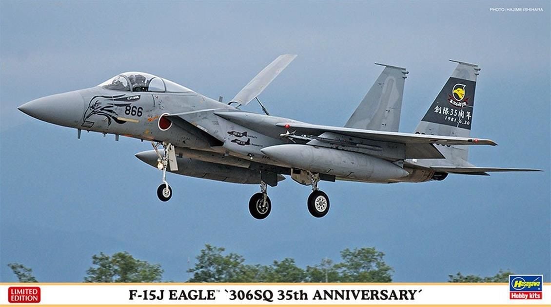 Hasegawa 02226 1/72 Ölçek F-15J Eagle (306.sq 35th Anniversary) (Limited Edition) Savaş Uçağı Plastik Model Kiti