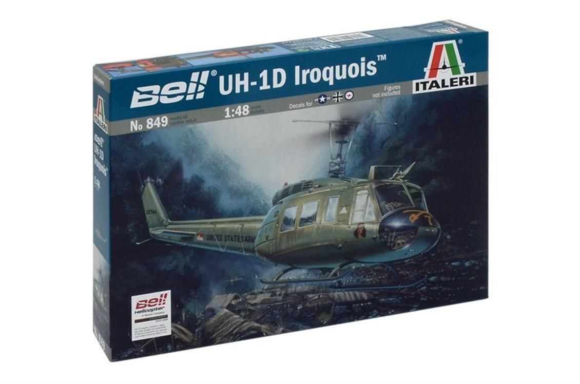 Italeri 0849S 1/48 UH-1D (Slick) Askeri Helikopter Demonte Plastik Maketi