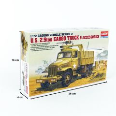 Academy 13402 1/72 Amerikan. 2.5 ton Kargo kamyonu ve aksesuarları Demonte Plastik Maket Seti