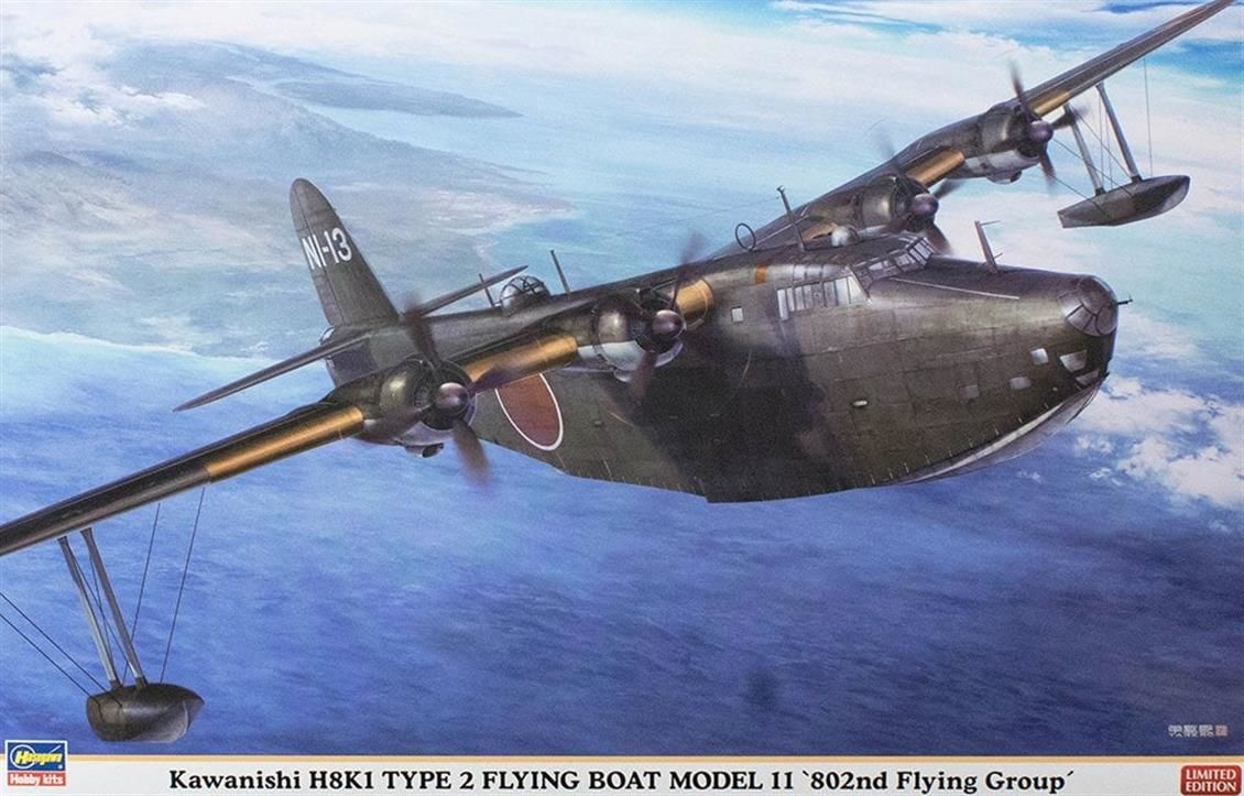 Hasegawa 02257 1/72 Ölçek Kawanishi H8K1 Type 2 Flying Boat (802nd Flying Group) (Limited Edition) Deniz Savaş Uçağı Plastik Mo