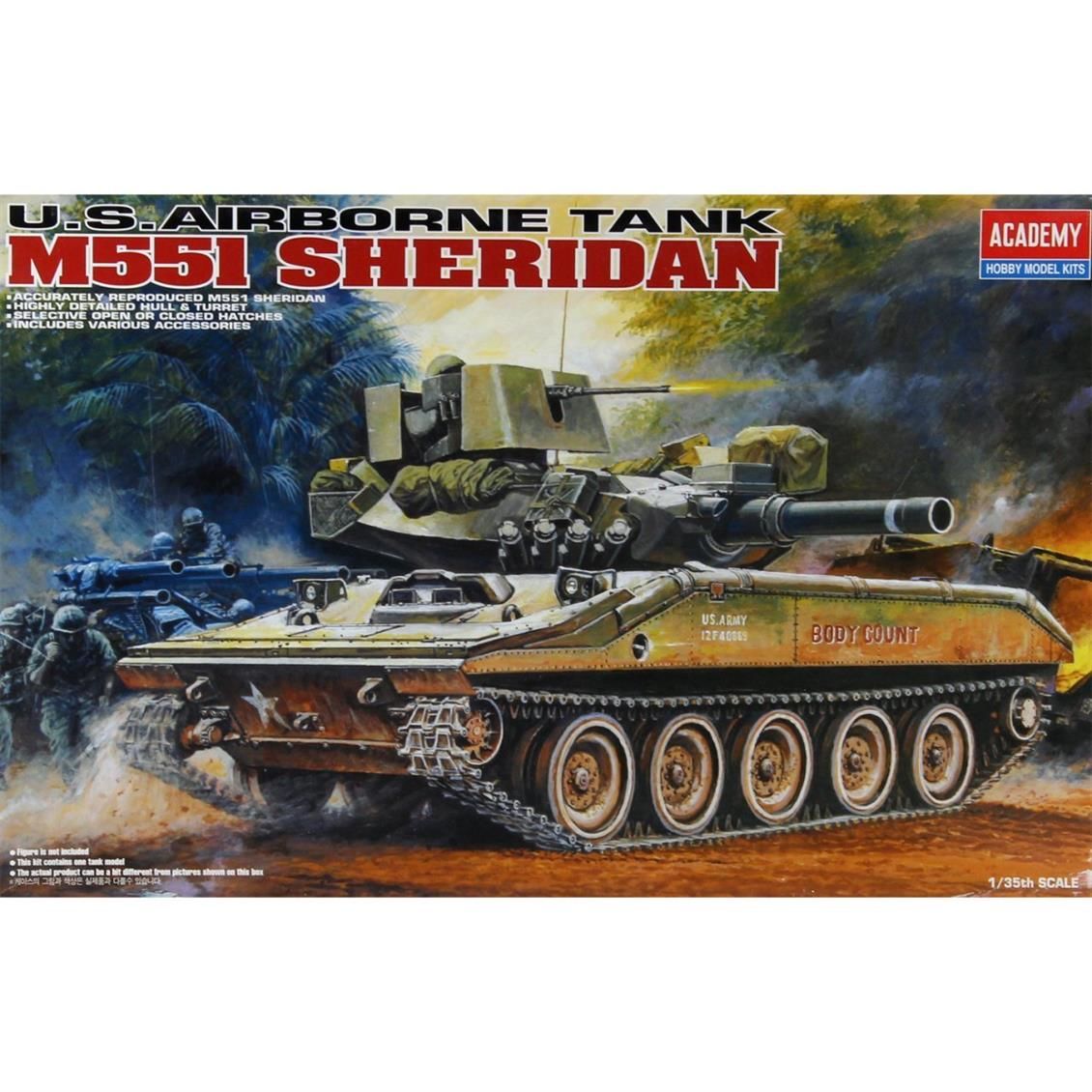 Academy 13011 1/35 M551 Sheridan Tank Demonte Plastik Maketi