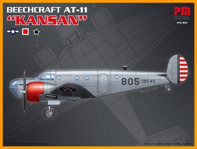 PM Model 303 1/72 Beechcraft AT-11 Kansan Bombardıman-Eğitim Uçağı Demonte Plastik Maketi