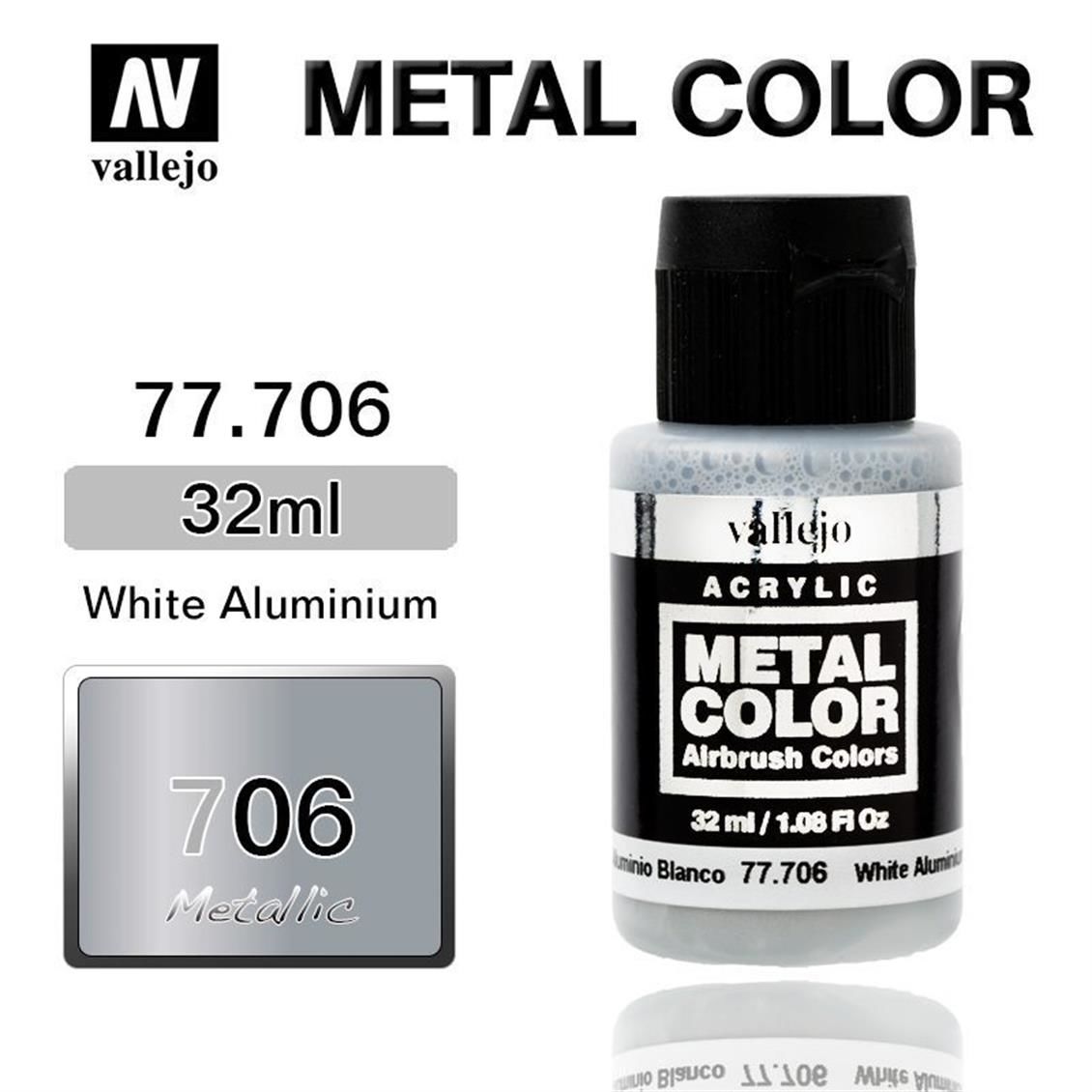Vallejo 77706 32 ml. White Aluminium, Metal Color Serisi Model Boyası
