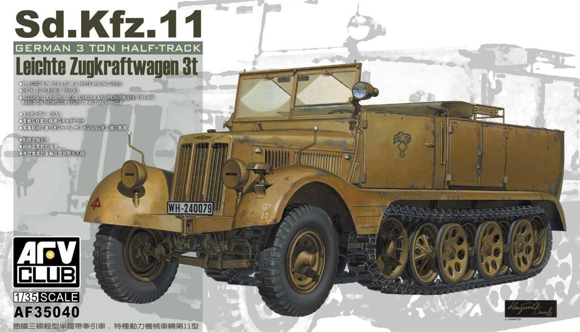 AFV Club AF35040 1/35 Sdkfz11 3 Ton Yarı Paletli Kamyon Demonte Plastik Maketi