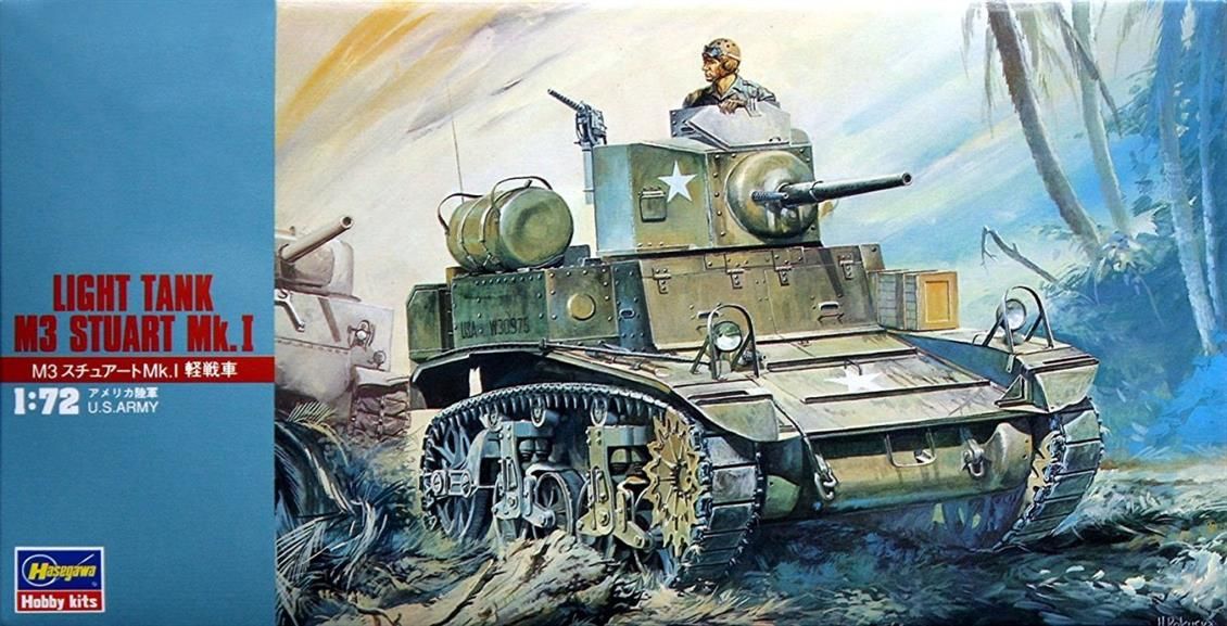 Hasegawa MT3 31103 1/72 Ölçek M3 Stuart Mk.I Hafif Tank Plastik Model Kiti