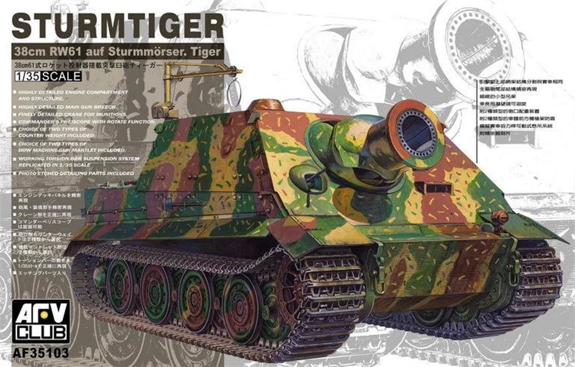 AFV Club AF35103 1/35 Sturmtiger 3.8cm RW6-1 L54 Assault Rocket Saldırı Tankı Demonte Plastik Maketi