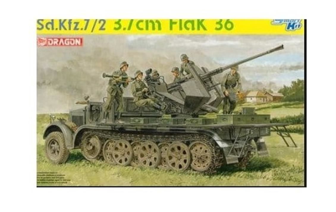 Dragon 6541 1/35 Ölçek Sd.Kfz.7/2 3.7cm FlaK 36 Uçaksavar Kamyonu Plastik Model Kiti