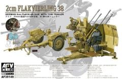 AFV Club AF35149 1/35 4X2cm Flakvierling 38 with Trailer Uçaksavar Demonte Plastik Maketi