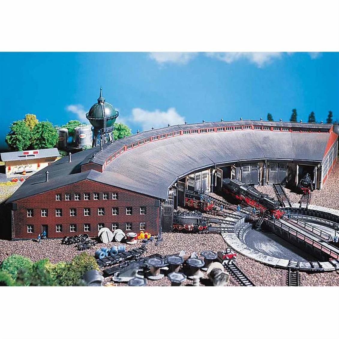 Faller 222118 1/160 2 li Lokomotif Evi, Turntable İçin Demonte Plastik Maketi