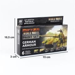 Vallejo 70205 6x17 ml. German Armour, Model Color Serisi Model Boyası Seti