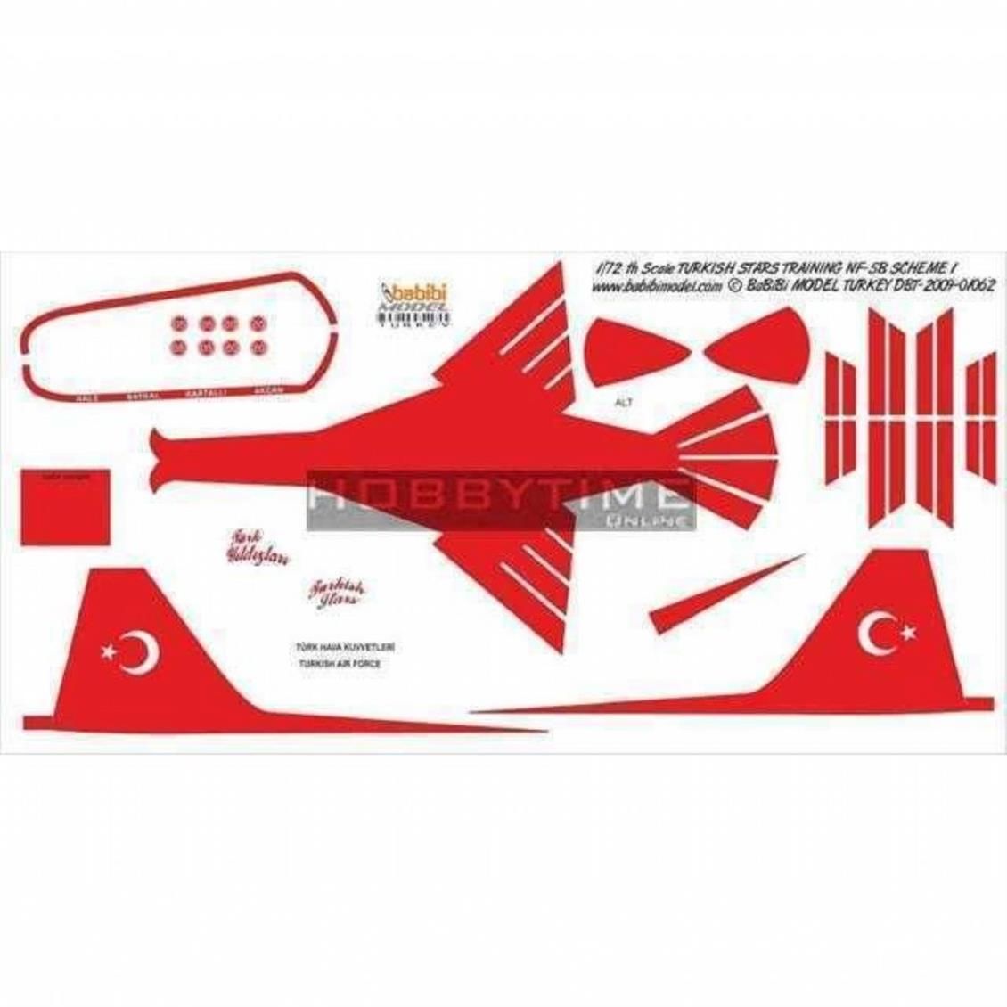 Babibi DBT01062 1/72 Türk Yıldızları Training-1, Dekal Çıkartma