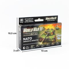 Vallejo 70223 6x17 ml. NATO Armour & Infantry, Model Color Serisi Model Boyası Seti